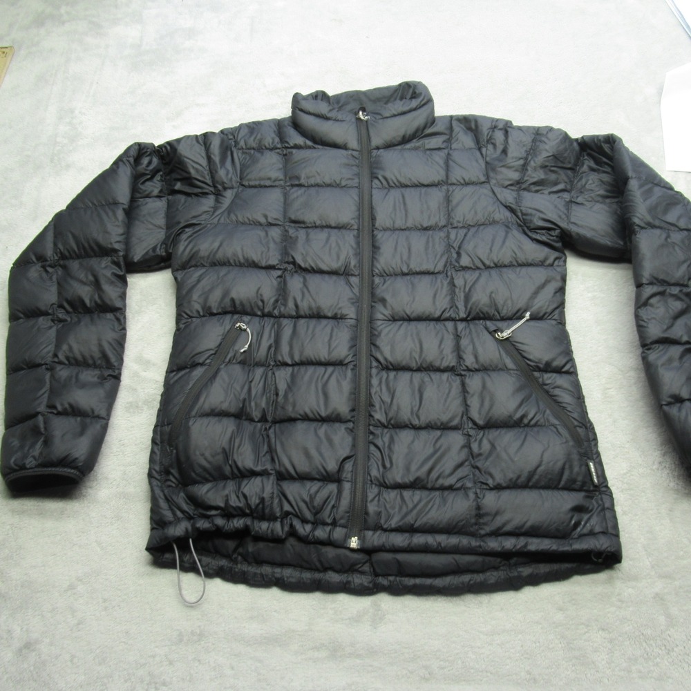 REI Co Op Jacket Women Medium Black Down FullZip Quilted Lightweight Down Puffer